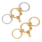 Fashion Stainless Steel 18K Gold Colour Plated Plain Zirconia Multi Ring