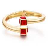 New High-end Exquisite Double Square Shape Cuff Bracelet Crystal Statement Bangle Fashion Jewellery for Women - The Jewellery Supermarket