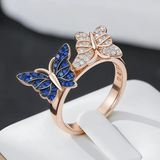 Pretty 14K Filled Gold Unique Butterfly AAA Zircon Diamonds Ring Luxury Jewellery