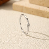 Elegant VVS1 D Color Moissanite Stackable 925 Sterling Silver Parallel Bar Ring