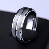 New Arrival Charm Jewellery Groove Band 8mm Tungsten Carbide Wedding Rings for Men Size 8-13 - The Jewellery Supermarket