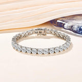 Amazing D Colour Pass Diamond Tester Round Cut 18K WGP 925 Silver Moissanite Diamonds Tennis Bracelets for Women
