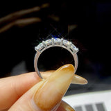 Stunning  VVS1 D Colour 100% Moissanite Diamond Eternity 925 Sterling Silver Wedding Engagement Rings for Women