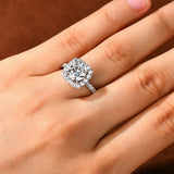 Super 8mm 2ct Moissanite Certified 925 Sterling Silver Engagement Halo Rings For Women - Wedding Party Jewelry Gift