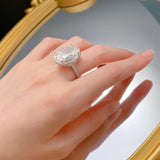 Luxury Oval Cut 14*20 MM G Colour AAAAA Lab Created Sapphire Gemstone Cocktail Ring Anniversary Fine Jewellery - The Jewellery Supermarket