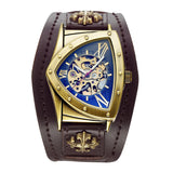 New Personalized Fashion Triangle Hollow Men's Mechanical Watch - Leisure Retro Fully Automatic Mechanical Watch