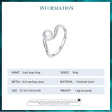 Geometric Silver Quality Shell Pearl Pave Setting AAA Zircon Diamonds Ring