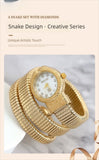 Luxury Snake Shape Quartz Watch Stainless Steel Strap Bracelet Wristwatch Watches