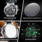 Best Selling Top Brand Casual Fashion Trendy Original Silicone Strap Waterproof Quartz Multifunction Men's Watches