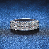 Sparkling 1.4CT All Moissanite Diamonds Rings for Women  White Gold Plated S925 Sterling Silver Wedding Jewellery