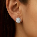 Selection of 0.5-2ct Cut 3EX D VVS1 Moissanite Diamonds Silver Stud Earrings