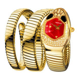 Elegant Ladies' Red Snake Shaped Strap, Personalized and Elegant High-End Quartz Watches - Perfect Gifts