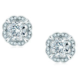 Vintage D Colour 0.5 Carat Flower Design Moissanite Diamonds Earrings For Women 925 Sterling Silver Fine Jewellery