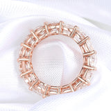 3/3.5/5mm Rose Gold Color VVS1 D Colour Moissanite Diamonds Eternity Silver Ring