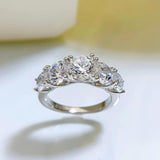 Sparkling 5 Stone 3.6cctw D Color Moissanite Diamonds Engagement Wedding Eternity Rings for women - 
 Fine Jewellery - The Jewellery Supermarket