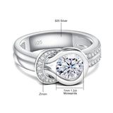 Luxury Brand GRA Certificate 7mm 1.2ct  Bow Knot Moissanite Engagement Wedding Rings For Women Fine Jewellery