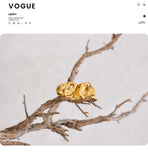 18K Gold Plated Stainless Steel Creative Metal Wide Texture Temperament Ring