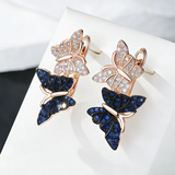 14 Karat Gold Filled AAA Zircon Crystals Unique Butterfly Dangle Luxury Earrings