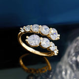 Amazing 3.26 Carat 6 Stone VVS1 D Colour Moissanite Diamonds Silver Engagement Ring