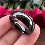 Domed Polished Finish 6MM 8MM  Shiny Tungsteng Blue Black Men Women Wedding Rings