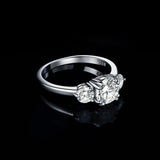3 Stone D Colour 1.4ct Moissanite Diamonds Sterling Silver Wedding Engagement Rings for Women 18KGP Fine Jewellery