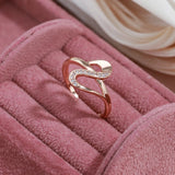 New Design Fashion Rolled 14K Rose Gold White AAA Zircon Diamonds Geometric Ring,  High Quality Fine Jewellery