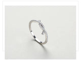 Staggered Line Real 925 Sterling Silver AAAA Lab Created Diamond Stackable Ring
