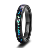 New Arrival Galaxy Multi-Faceted Edge Blue Opal Inlay Tungsten Carbide Ring Mens Women Wedding Rings - The Jewellery Supermarket