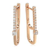 Luxury Trendy Geometric 14K Filled Rose Gold AAA Zircon Diamonds Earrings - High Quality Fine Jewellery