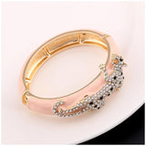 New Arrival Unique Special Leopard On the Enamel Bangle Statement Trendy Bracelet for Women - Party Prom Fashion Gift - The Jewellery Supermarket