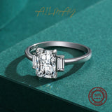 Luxury Emerald Cut AAAA Lab Created Diamond 925 Sterling Silver Fashion Fine Ring