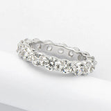 Lovers Round Full 0.3/0.5ct VVS1 D Moissanite Eternity Engagement Wedding Rings 925 Sterling Silver Fine Jewellery