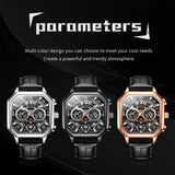 Luxury Classic Quartz Man Watch with High Quality Leather Strap Waterproof Business Wristwatch