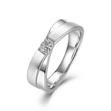 Remarkable D Colour VVS1 925 Silver X Row Moissanite Diamonds Couple Rings - Wedding Engagement Rings