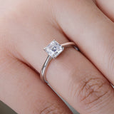 Amazing 1/2/3/5CT Asscher Cut VVS1 D Colour Moissanite Diamond Silver Solitaire Ring