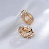 New Trend Creative 14K Rolled Rose Gold AAA Zircon Diamonds Glossy Drop Earrings - Fashion Party Jewellery