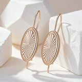 14 Karat Rolled Gold Vintage Geometric Hollow Flower Long Drop Earrings