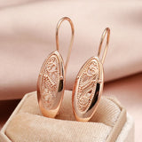 14K Gold Filled Luxury Unique Slim Drop Glossy Personality Fashion Earrings - 585 Rose Gold