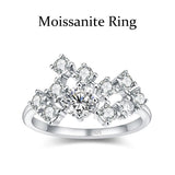 Silver Infinity Trend Jewellery Certified Total 1.5ct Full Moissanite Diamonds Engagement Wedding Rings for Women