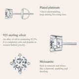 Awesome WGP D Colour VVS1 Clarity 0.5-1ct Moissanite Diamonds Screw Back Earrings , Sterling Silver Fine Jewellery - The Jewellery Supermarket