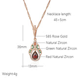 Vintage Design 14K Filled Rose Gold AAA Zircon Crystal Pendant And Necklace - Ethnic Style Fine Jewellery