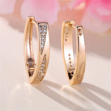 Latest Fashion Charming Filled 14K Rose Gold AAA Zircon Diamonds Hoop Earrings - Fine Jewellery For Women