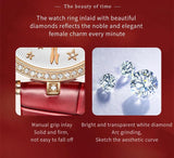 New Luxury Brand with Zircon Diamonds Butterfly Style Luminous Waterproof Quartz Ladies Watches, Ideal Present