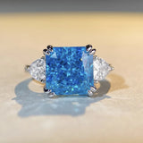 Remarkable 18K WGP 5CT High Quality AAAAA High Carbon Sapphire Gemstone Rings For Women - Fine Jewellery