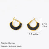 Fashion Stainless Steel Black Geometric Necklace Earrings Luxury Waterproof Jewellery Sets - Trendy New Gifts - The Jewellery Supermarket