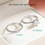 Fine 0.23-2 Carat VVS1 D Colour Moissanite Diamond Wedding Stackable Silver Ring