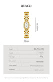 Fashion Gold Bracelet Stainless Steel Quartz Vintage Ladies Watches -  Zircon Diamonds Wristwatches Gifts for Women
