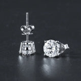 Top Sparkling 0.5-2 Carat D Colour Moissanite 925 Sterling Silver Stud Earrings