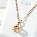 14k Gold Filled Unique Light Brown Cube AAA Zircon Crystal Fashion Pendant And Necklace