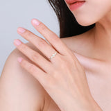 Exquisite AAA Zircon Diamonds Inlaid Silver Three Pearl Stackable Ring